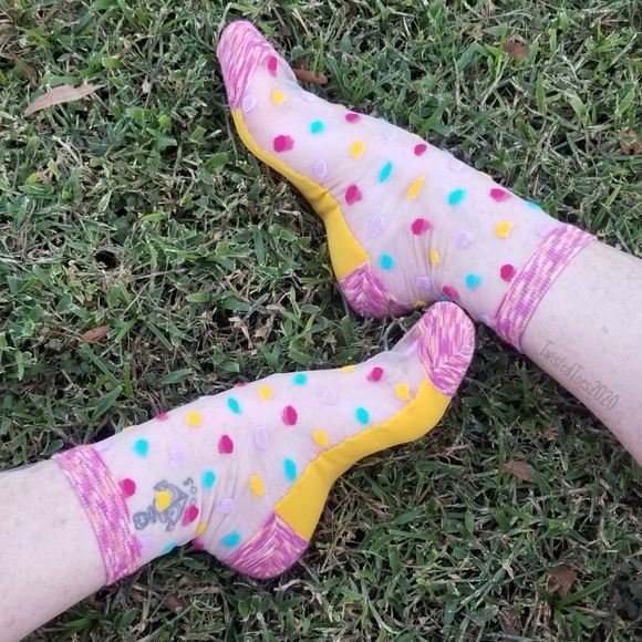 Bright Coloured Polka Sheer Socks - Picture 2 of 5